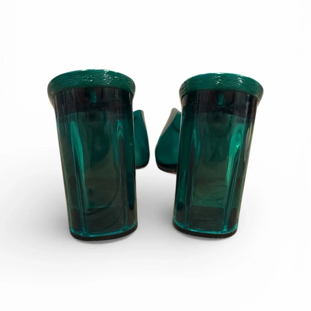 Zara Retro Emerald Green Women's‎ Chunky Heels - Picture 5 of 6